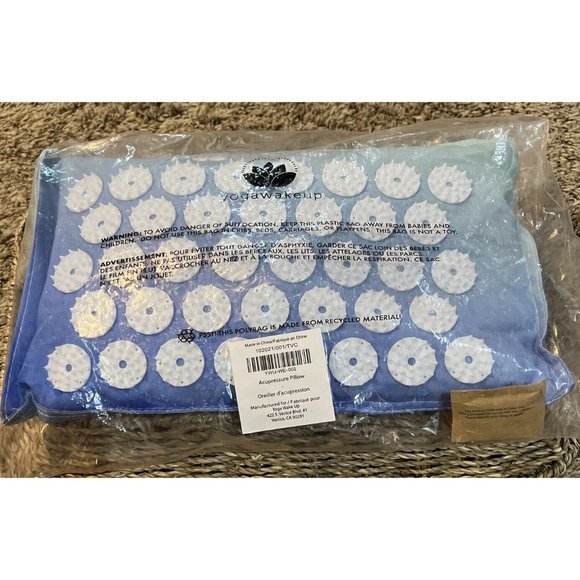 Yoga Wake Up Reliving Acupressure Neck Pillow Ombre Blue 13” x 8” New - Picture 1 of 5